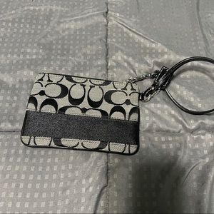 Coach signature canvas wristlet bag